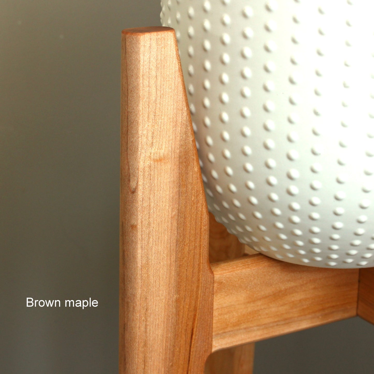 30 Inch tall modern style indoor plant stand in solid hardwood