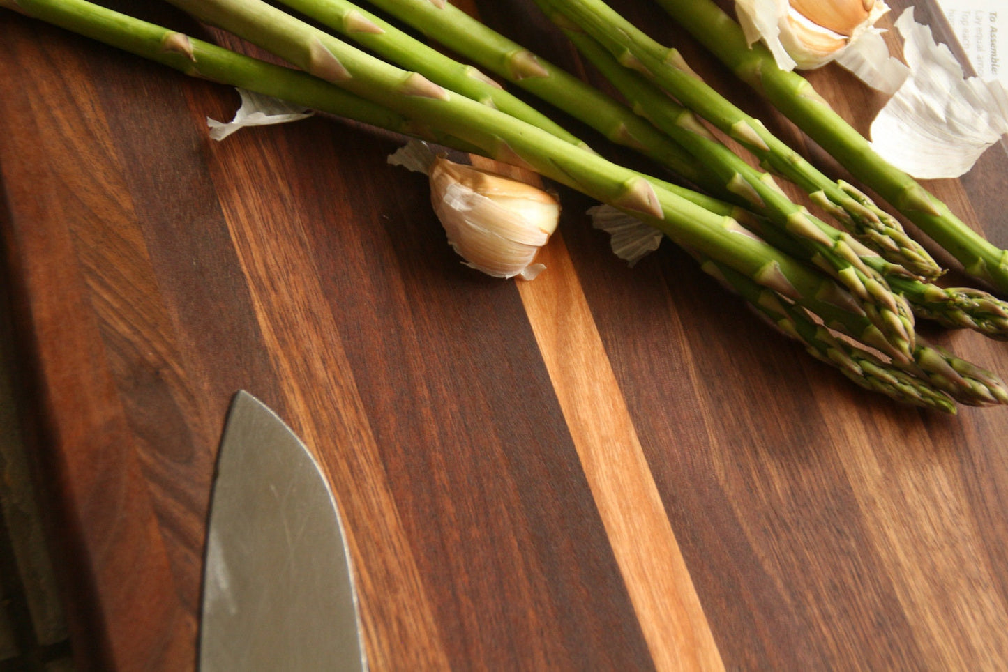 Walnut and Cherry cutting board with curved edges