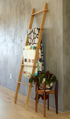 Blanket ladder for throws or spa towels, handmade in Canada