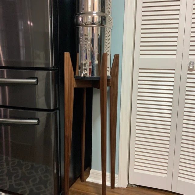 Berkey gravity water filter stand, solid wood, handmade in Canada, MCM style