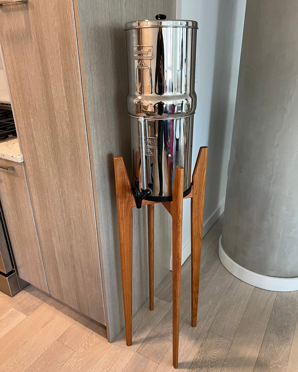 Gravity water filter stand for all dispensers in solid woodhandmade in ...